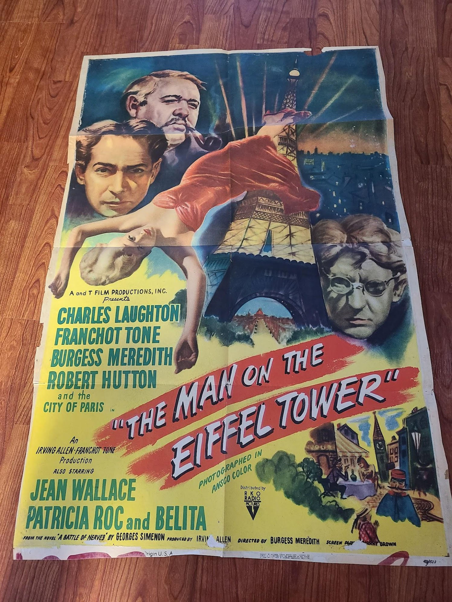 The Man on the Eiffel Tower 1951 1 Sheets/US