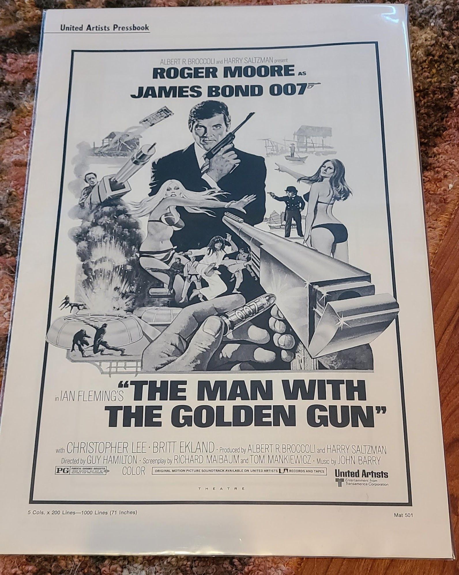 The Man With The Golden Gun 1974 Press Books
