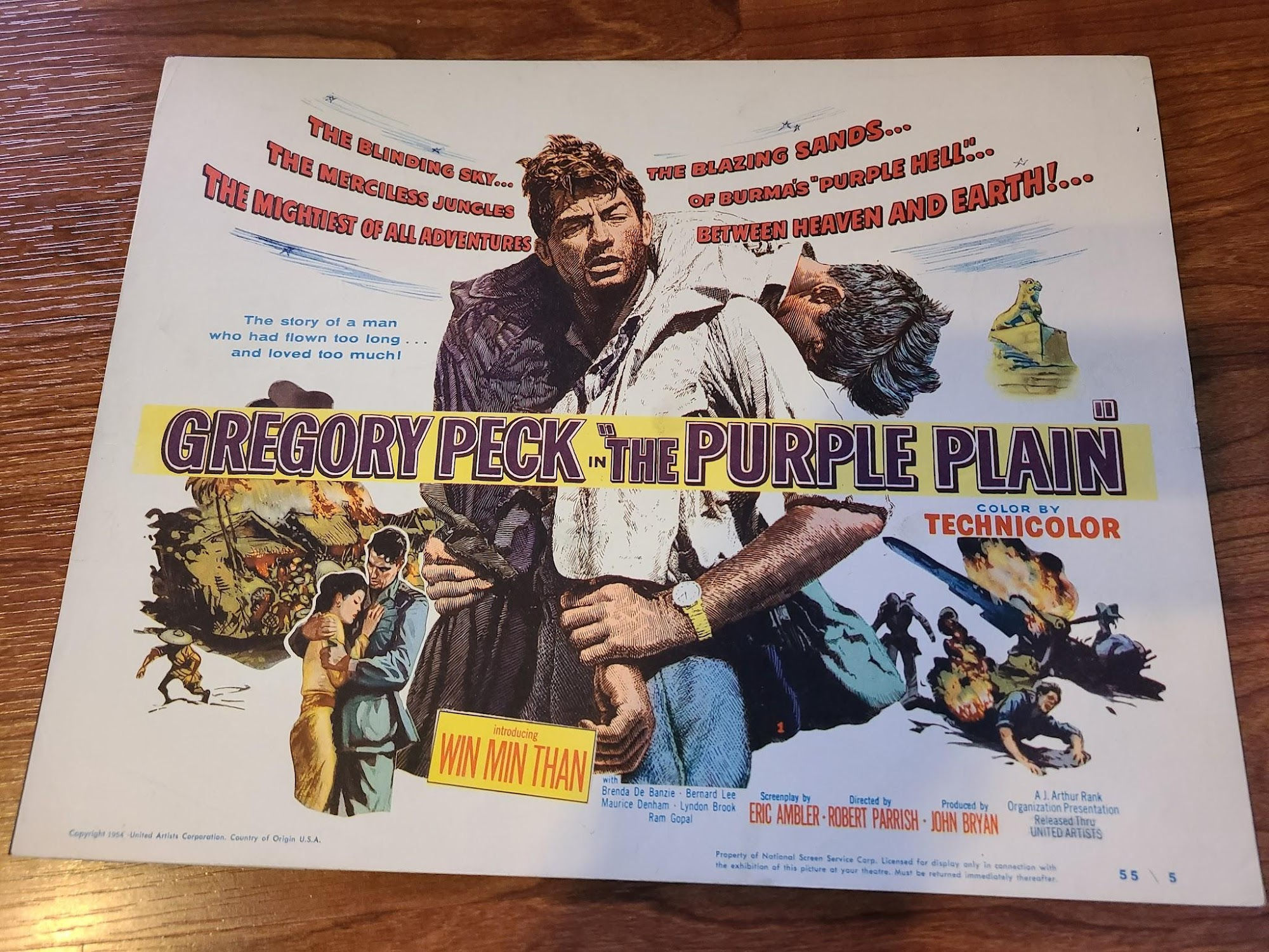 The Purple Plain 1955 Military/Aviation Lobby Cards