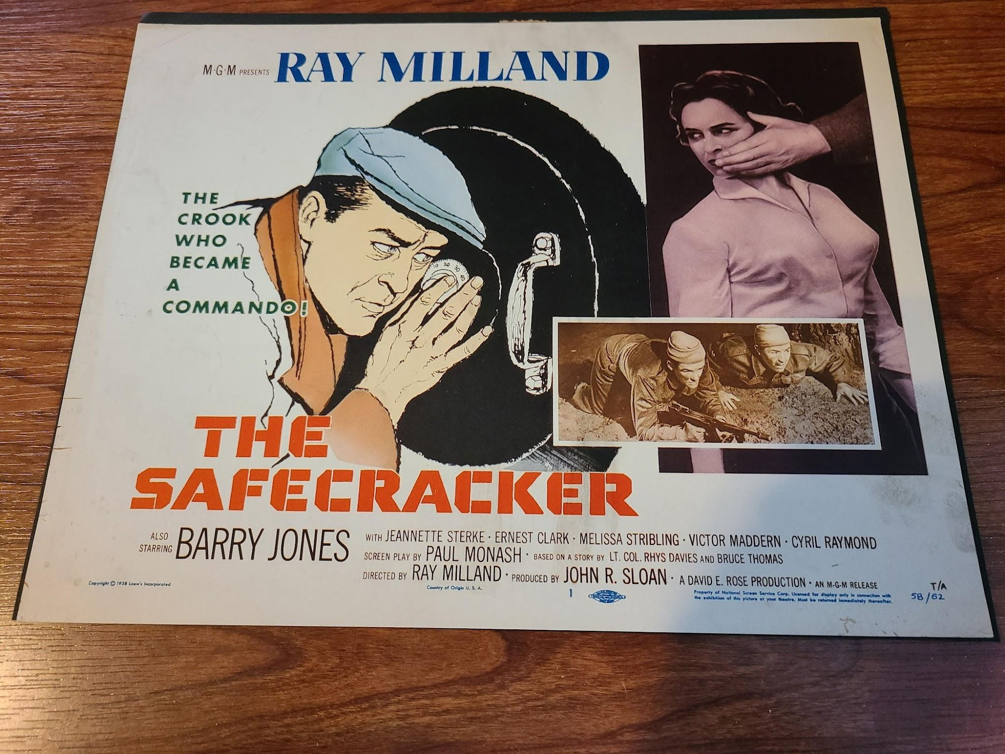 The Safecracker 1958 Title Cards