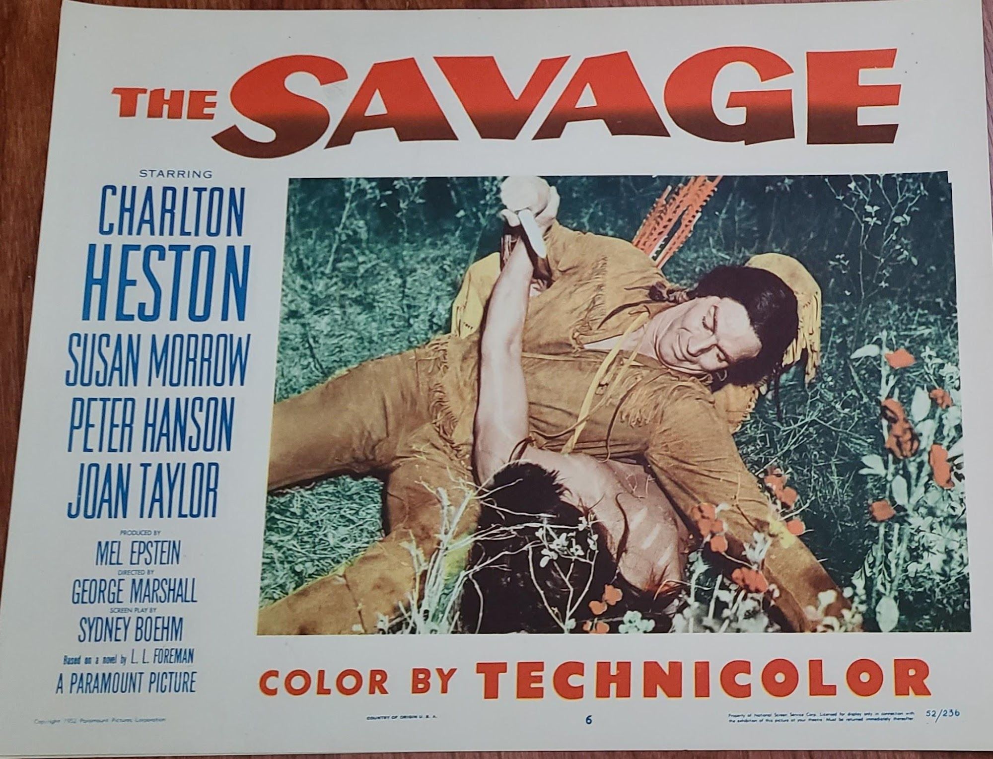 The Savage 1952 Western Lobby Cards