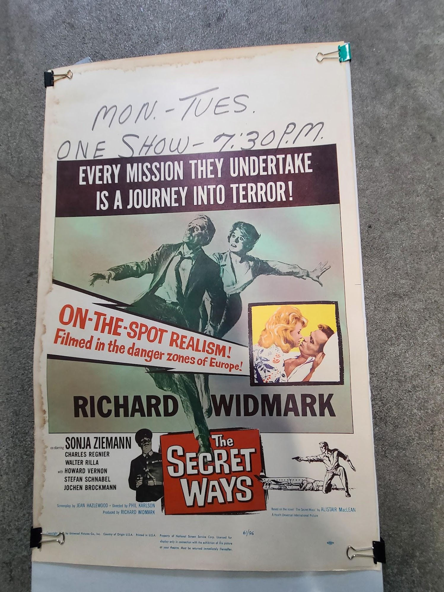 The Secret Ways 1961 Window Cards