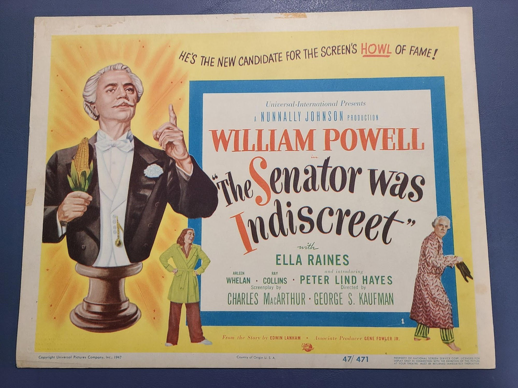 The Senator Was Indiscreet 1947 Title Cards