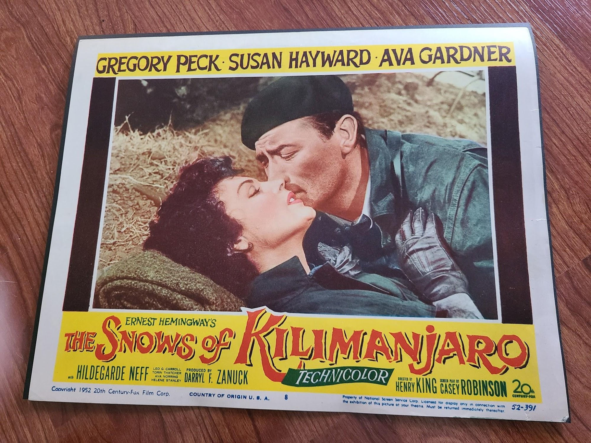 The Snows Of Kilimanjaro 1952 General Lobby Cards