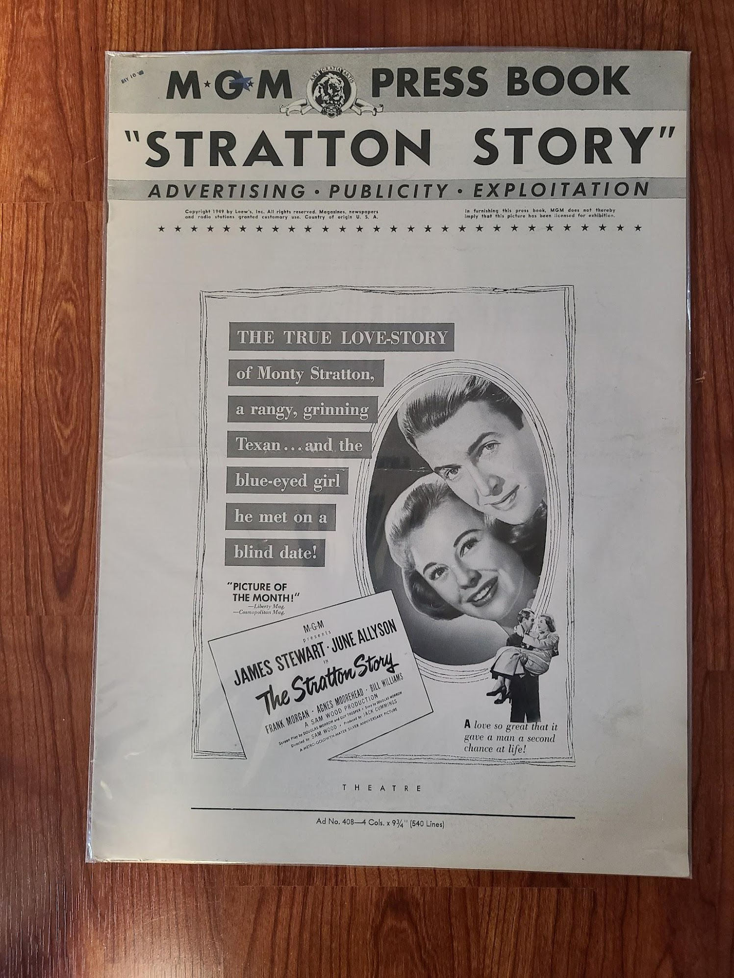 The Stratton Story 1949 Press Books