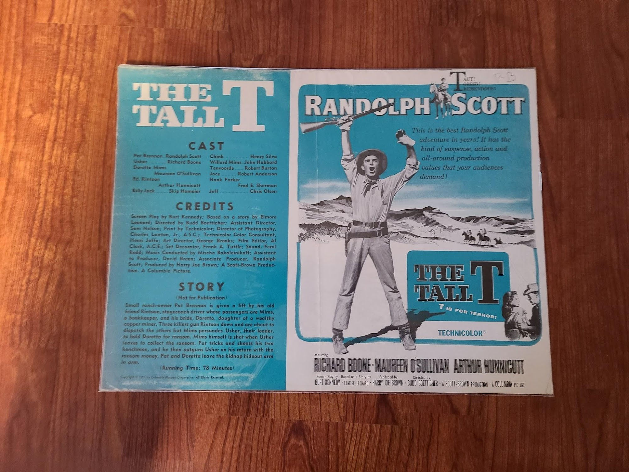 The Tall T 1957 Press Books