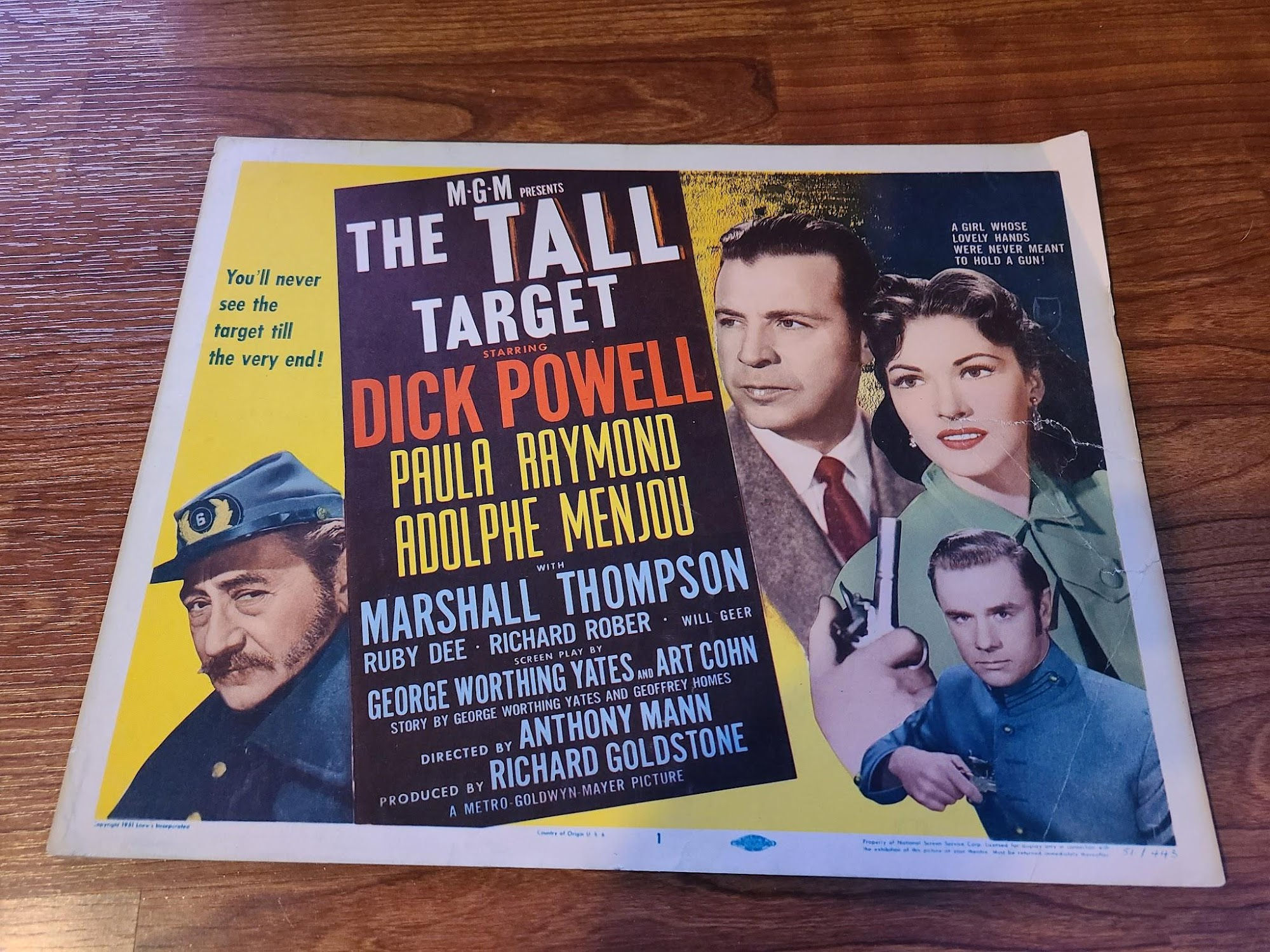 The Tall Target 1951 Military/Aviation Lobby Cards