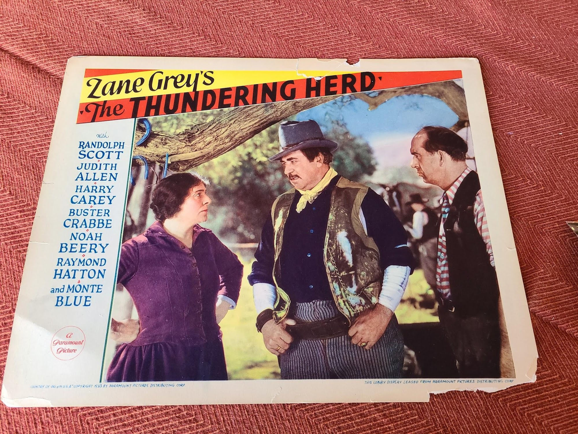 The Thundering Herd 1933 Western Lobby Cards