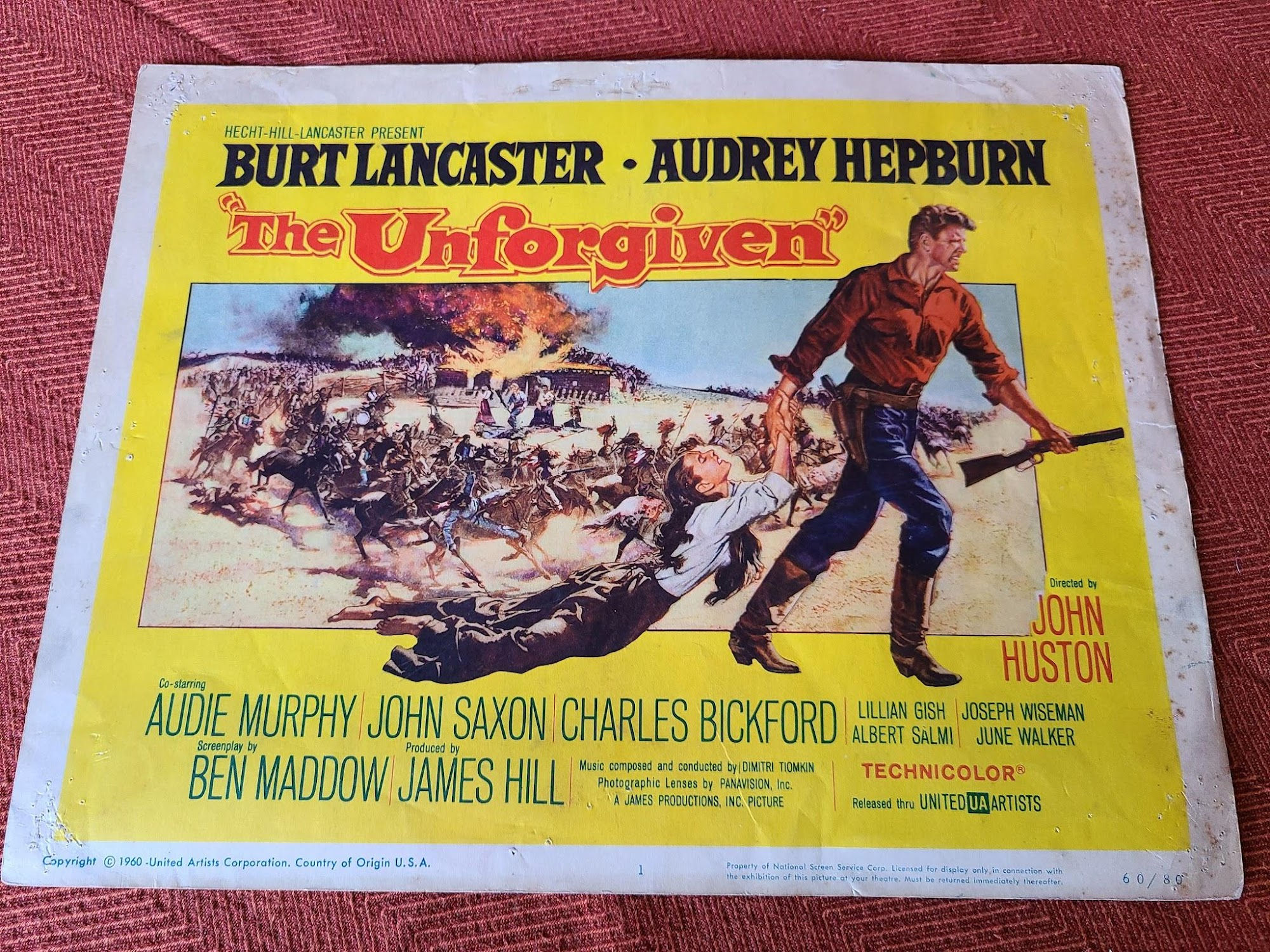 The Unforgiven 1960 Western Lobby Cards