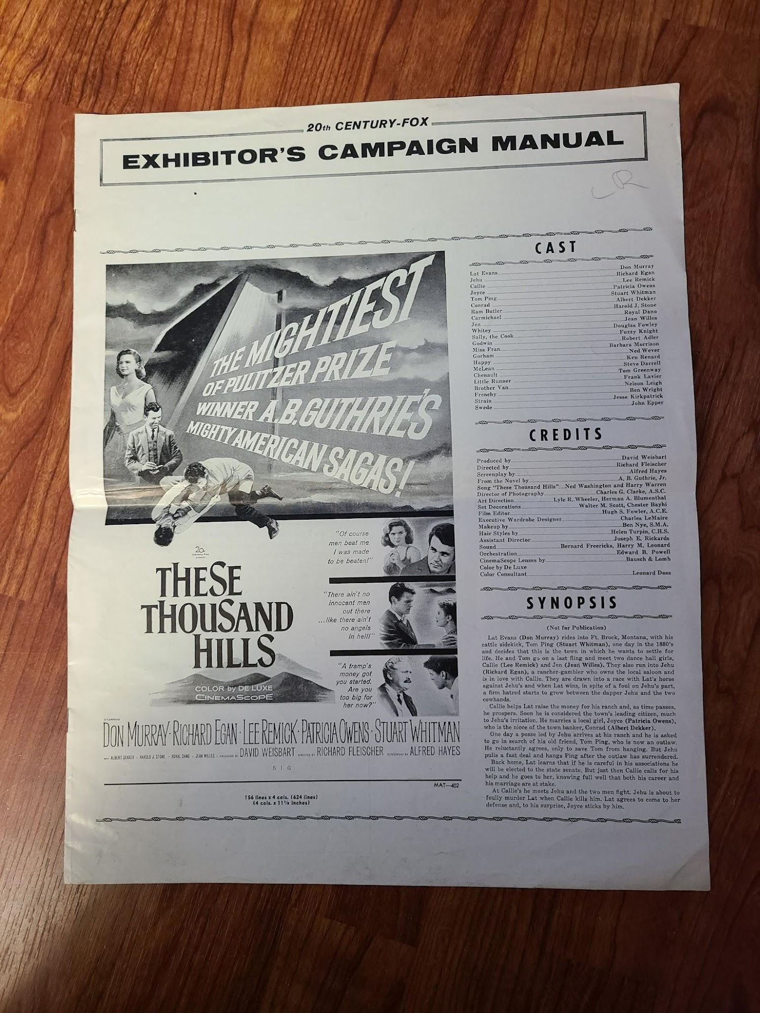 These Thousand Hills 1959 Press Books