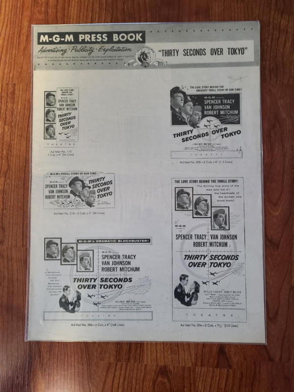 Thirty Seconds Over Tokyo 1944 Press Books