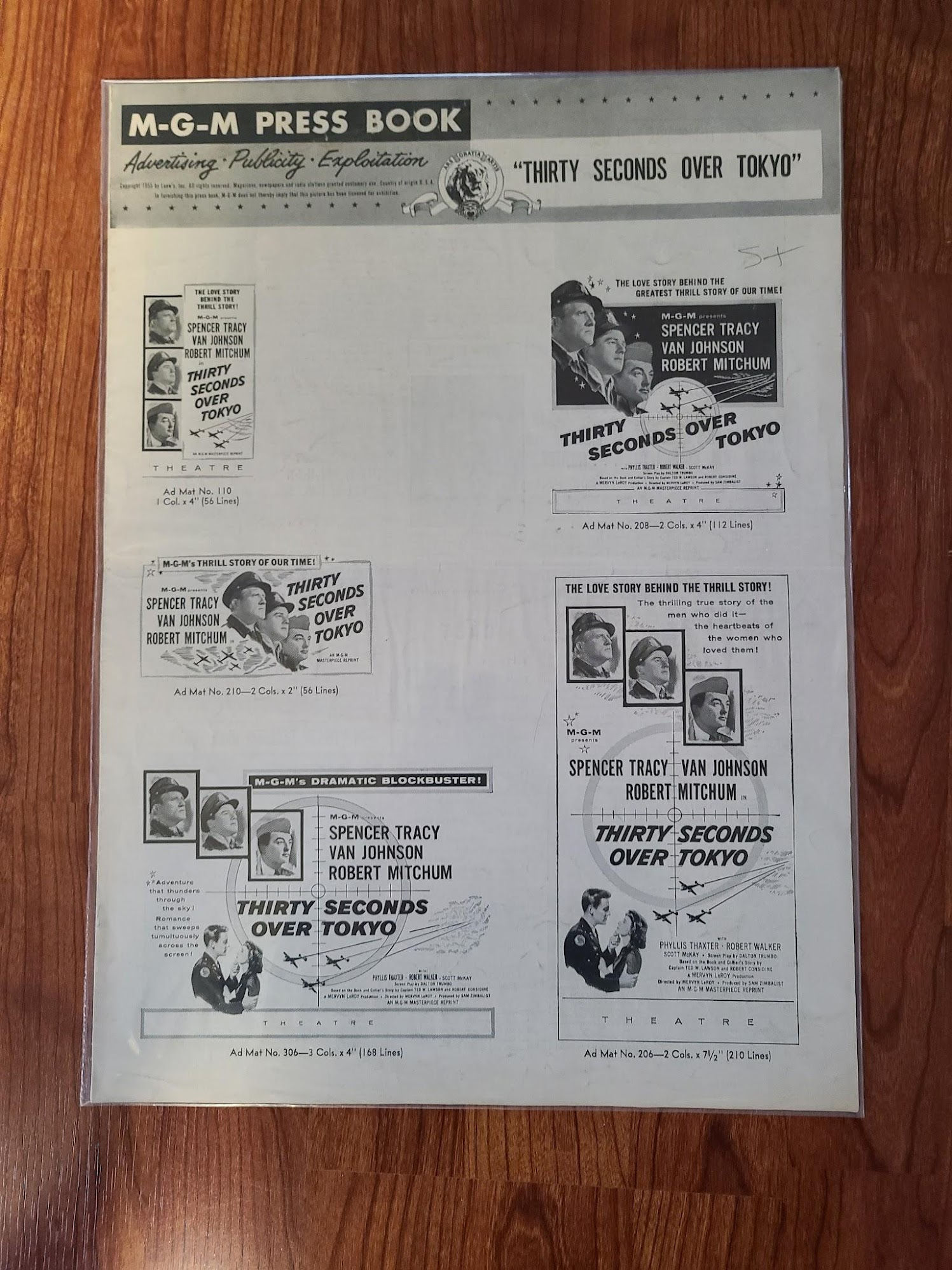 Thirty Seconds Over Tokyo 1944 Press Books