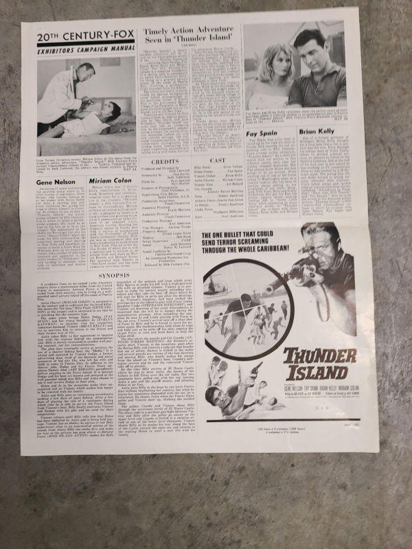 Thunder Island 1963 Press Books