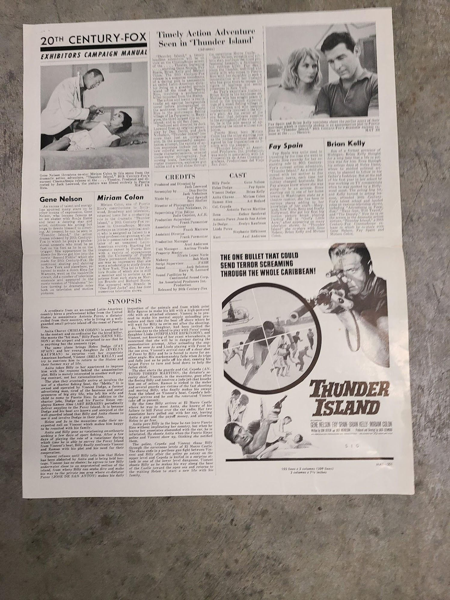 Thunder Island 1963 Press Books