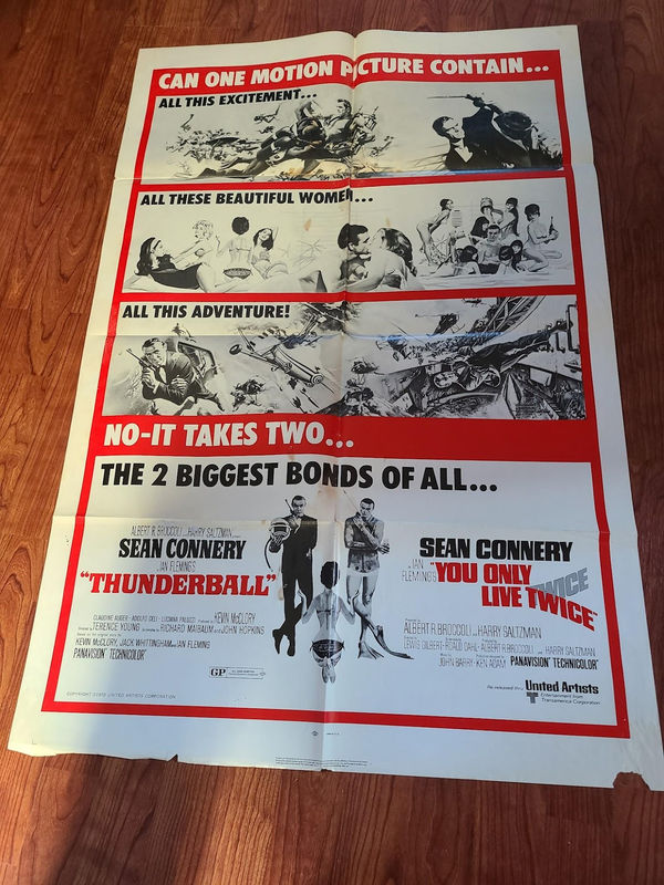 Thunderball/ You Only Live Twice 1970's 1 Sheets/US