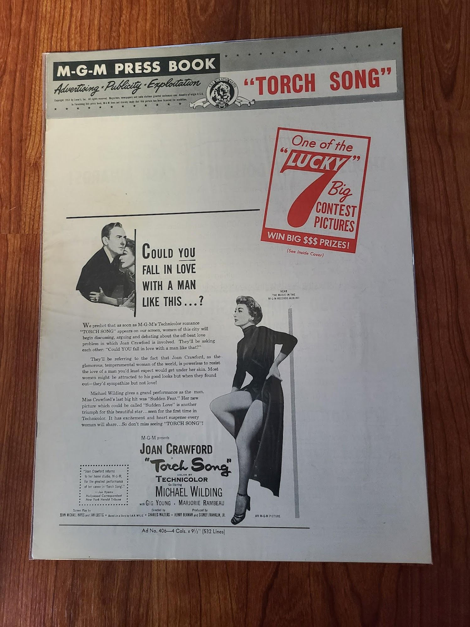 Torch Song 1953 Press Books