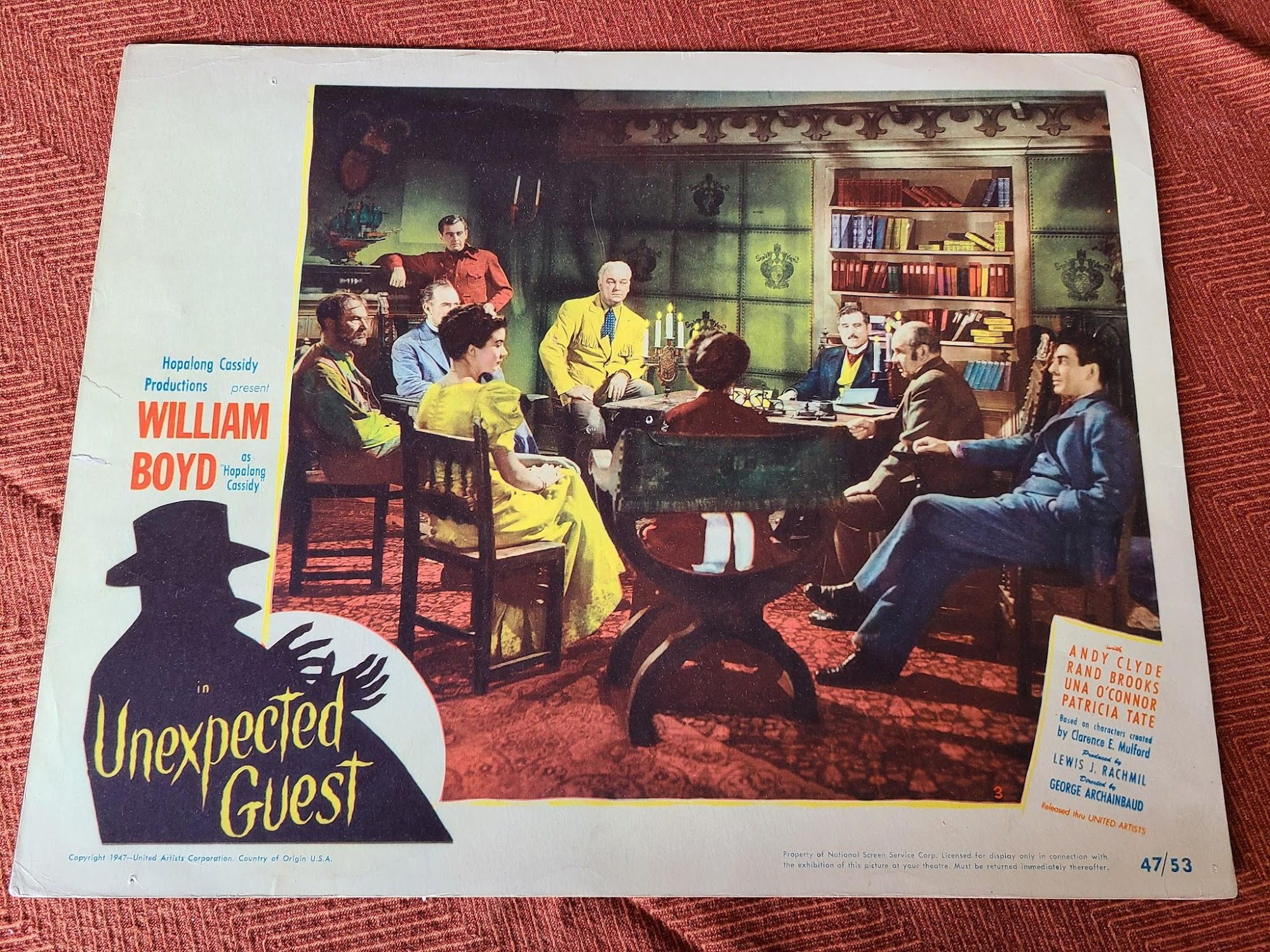 Unexpected Guest 1947 Western Lobby Cards