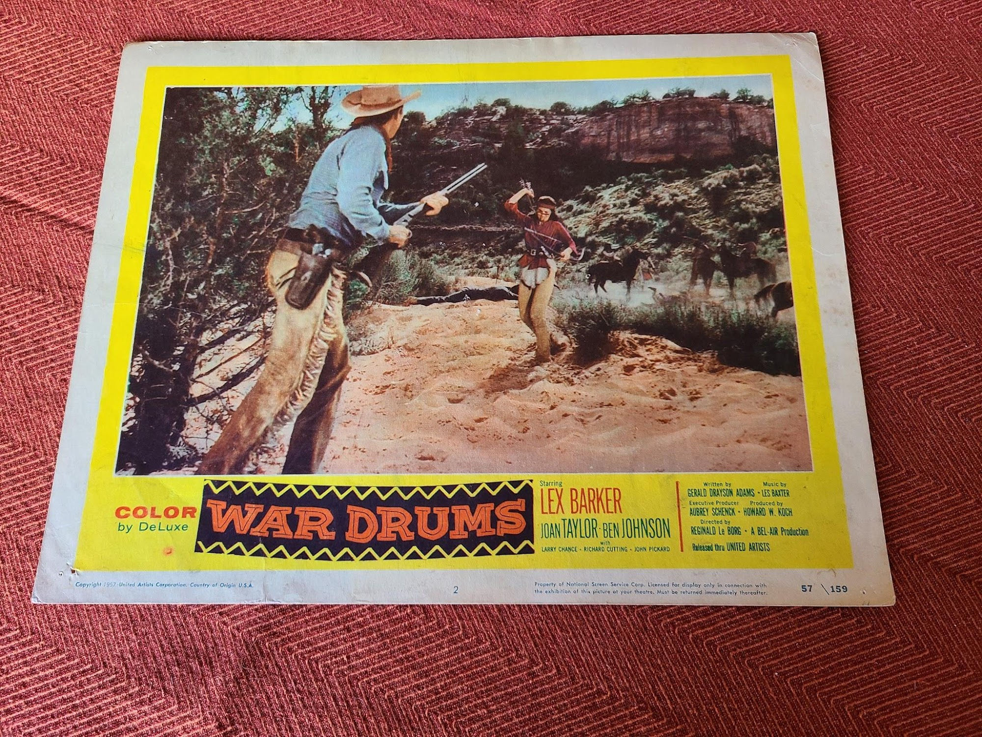 War Drums 1957 Western Lobby Cards