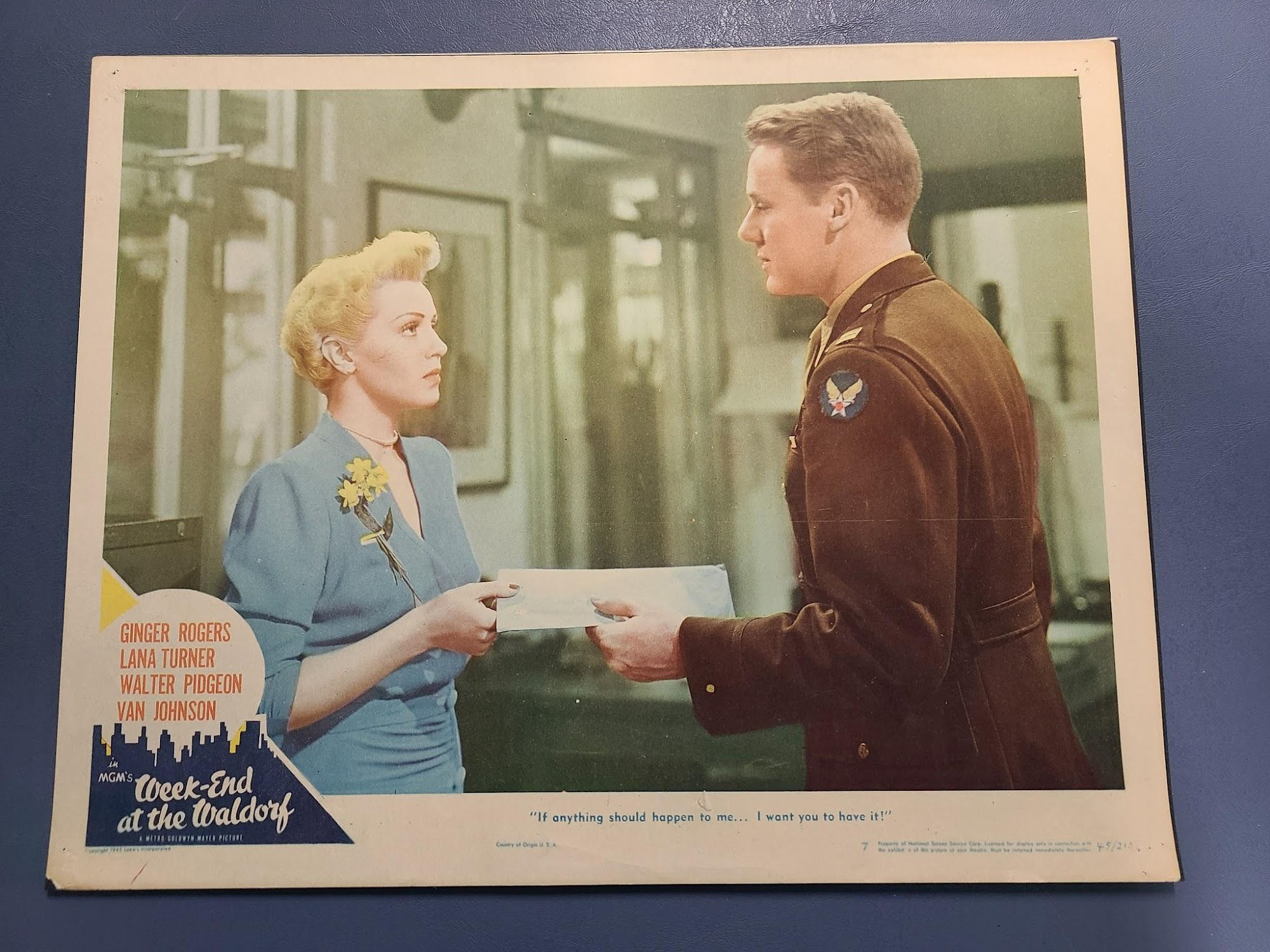 Weekend At The Waldorf 1945 General Lobby Cards