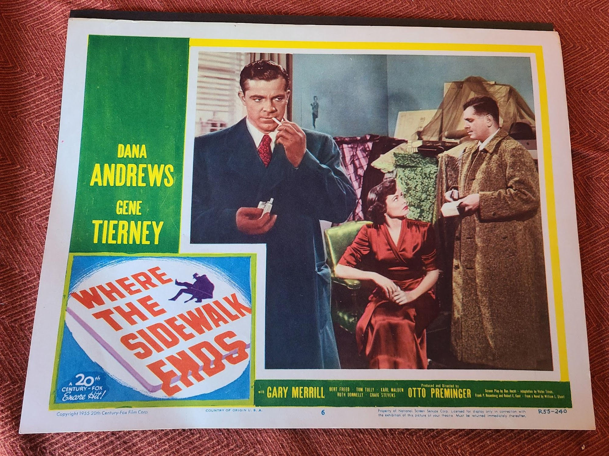Where The Sidewalk Ends 1950 General Lobby Cards