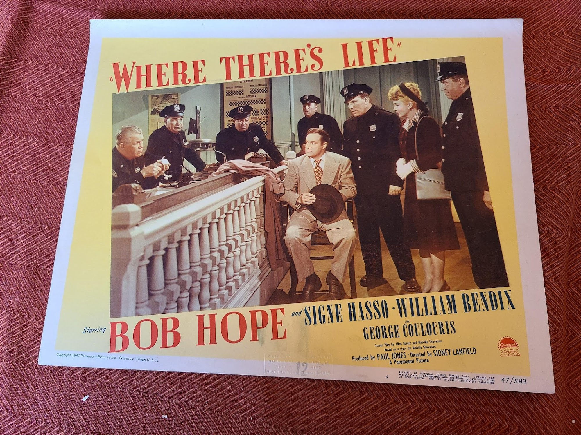 Where There's Life 1947 General Lobby Cards