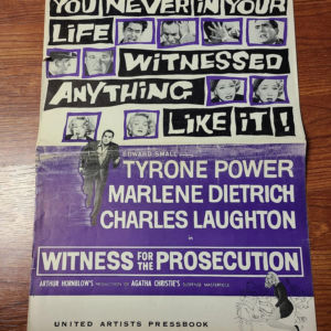 Witness For The Prosecution 1957 Press Books