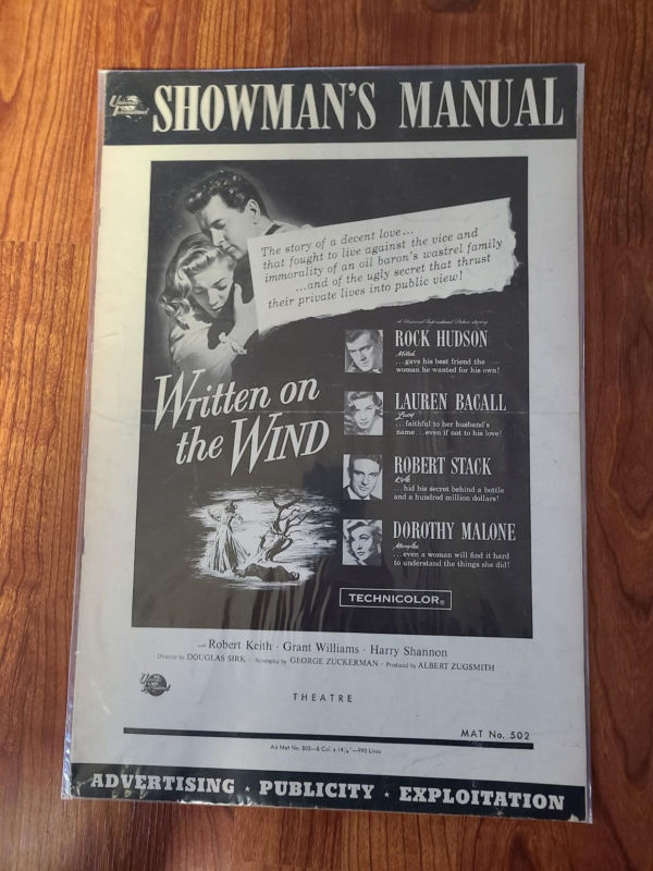 Written On The Wind 1956 Press Books