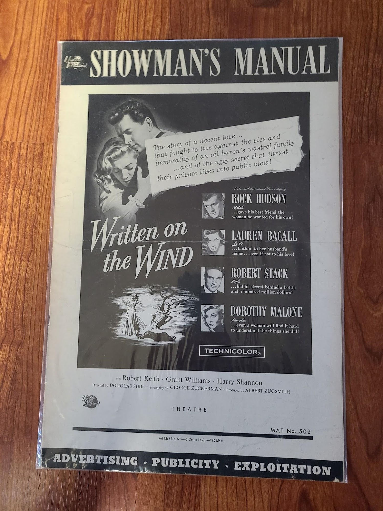 Written On The Wind 1956 Press Books