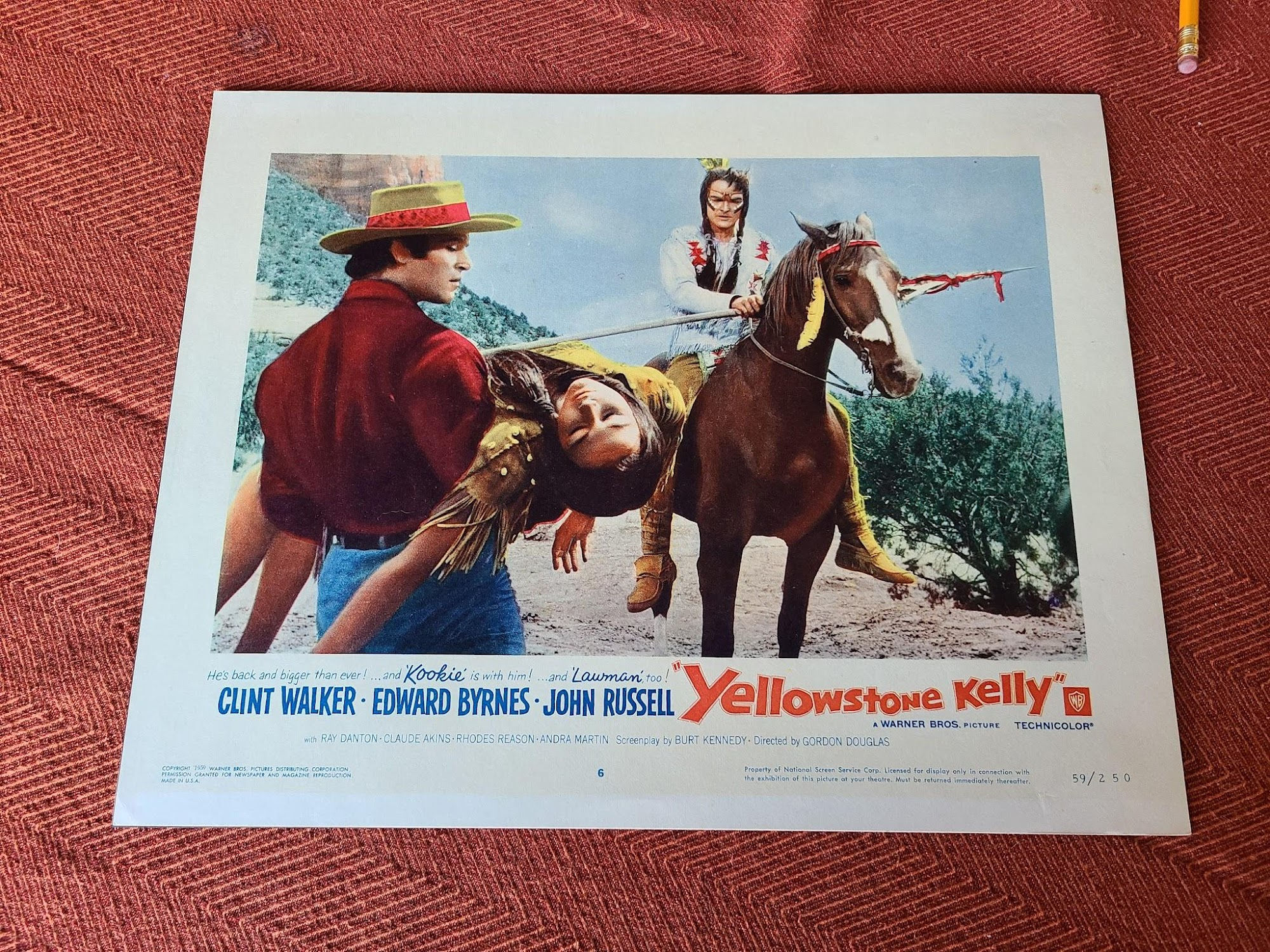 Yellowstone Kelly 1959 Western Lobby Cards