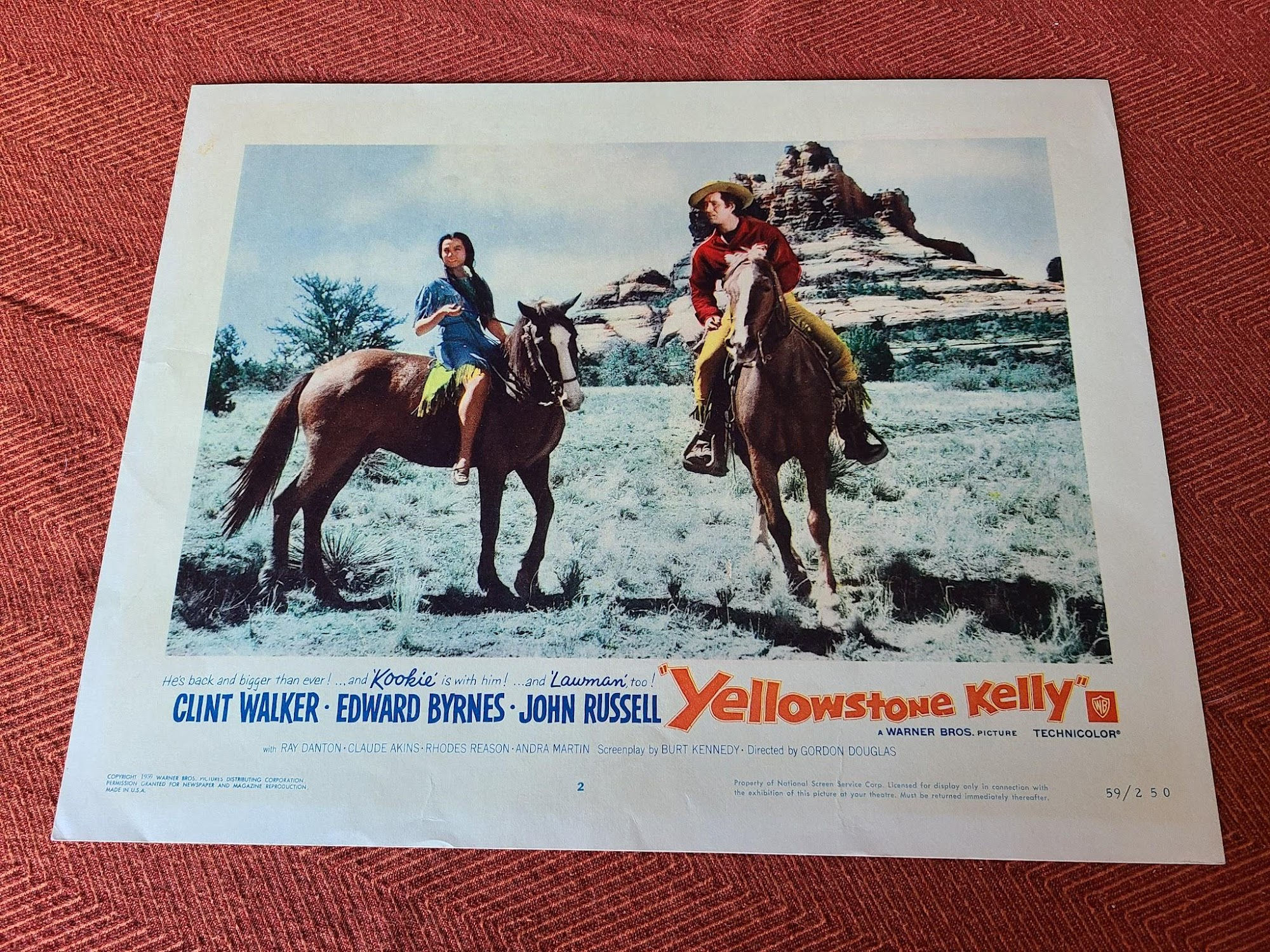 Yellowstone Kelly 1959 Western Lobby Cards