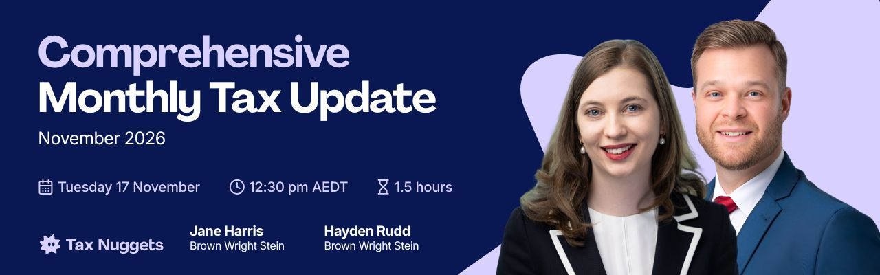 Comprehensive Monthly Tax Update - November 2026