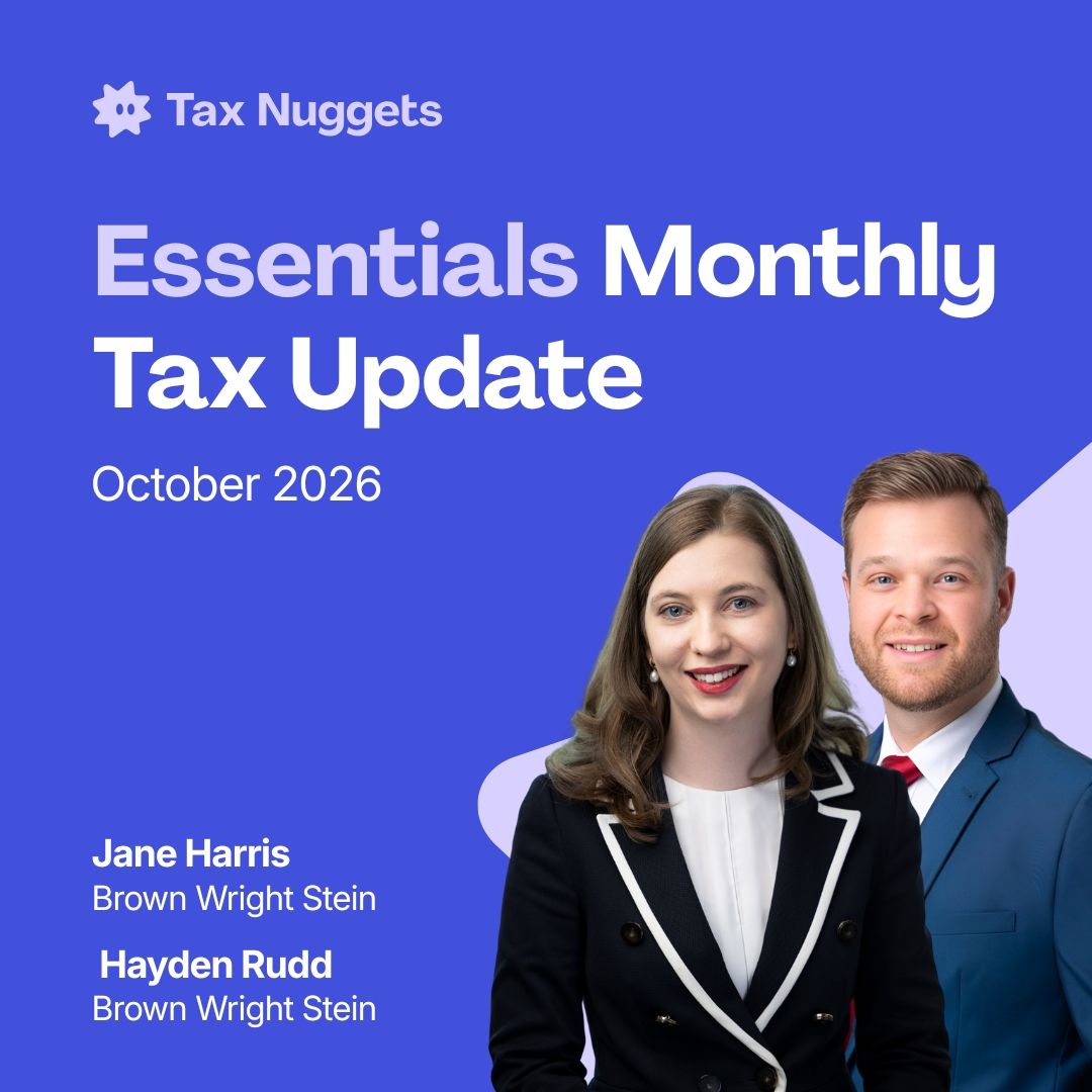 Essentials Monthly Tax Update - October 2026