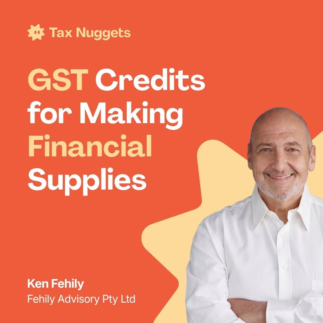 GST Credits for Making Financial Supplies