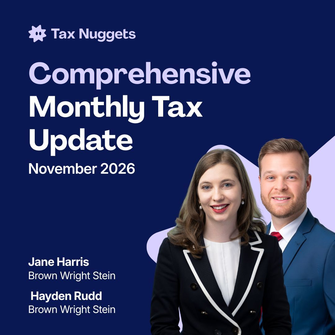 Comprehensive Monthly Tax Update - November 2026