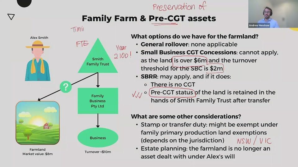 2. Pre-CGT assets - Farm example