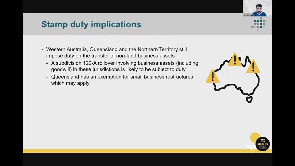 5.1 Stamp duty consequences if using Subdiv 122-A
