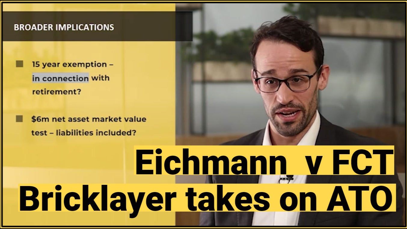 Eichmann v FCT case series