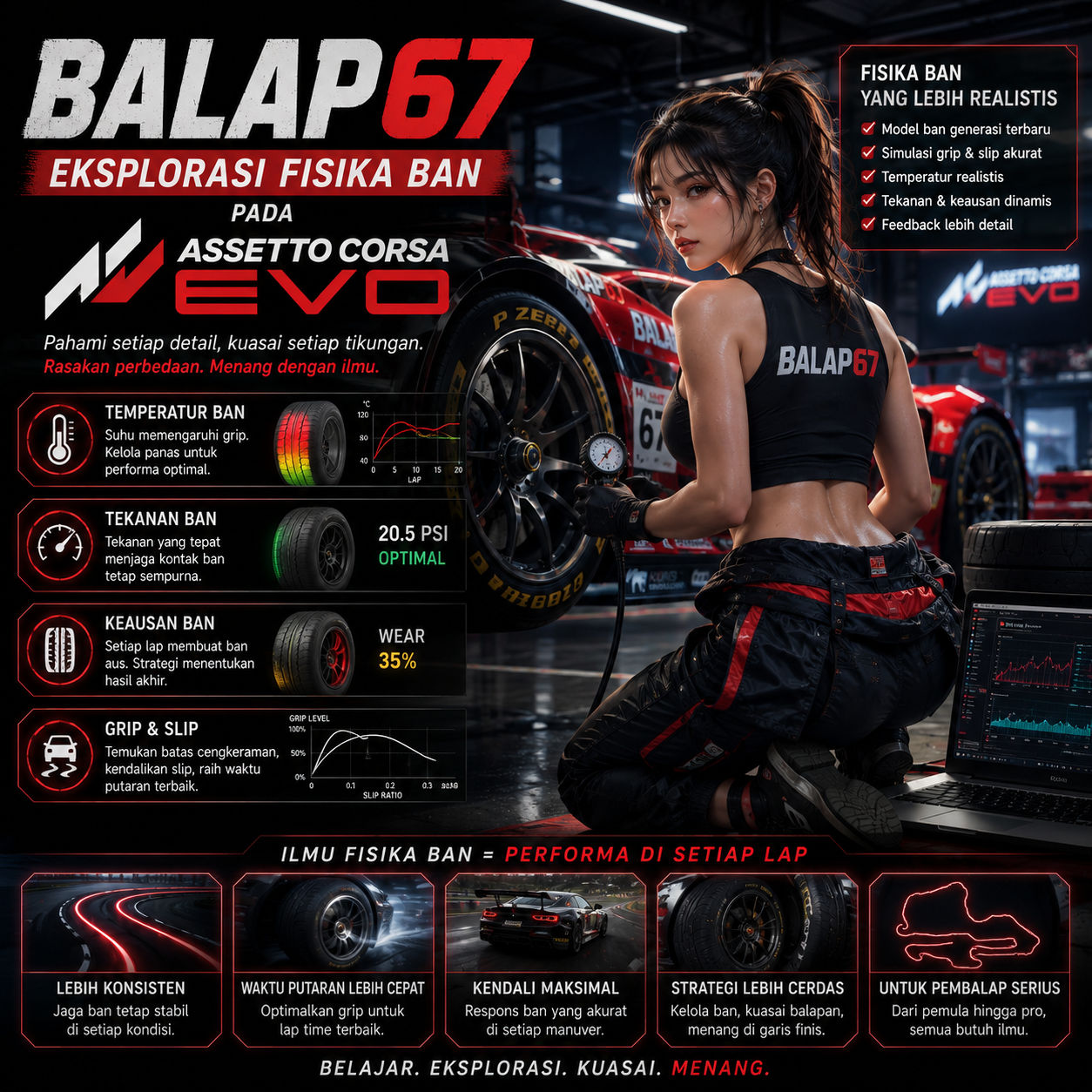 BALAP67 : Eksplorasi Fisika Ban pada Assetto Corsa EVO