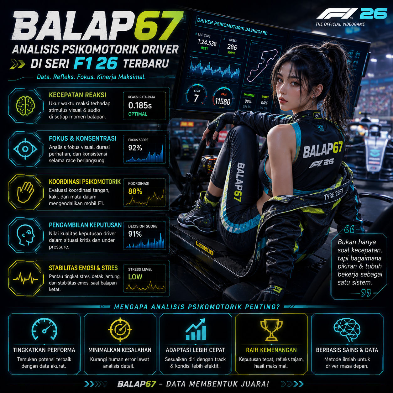BALAP67 괜 Analisis Psikomotorik Driver di Seri F1 26 Terbaru