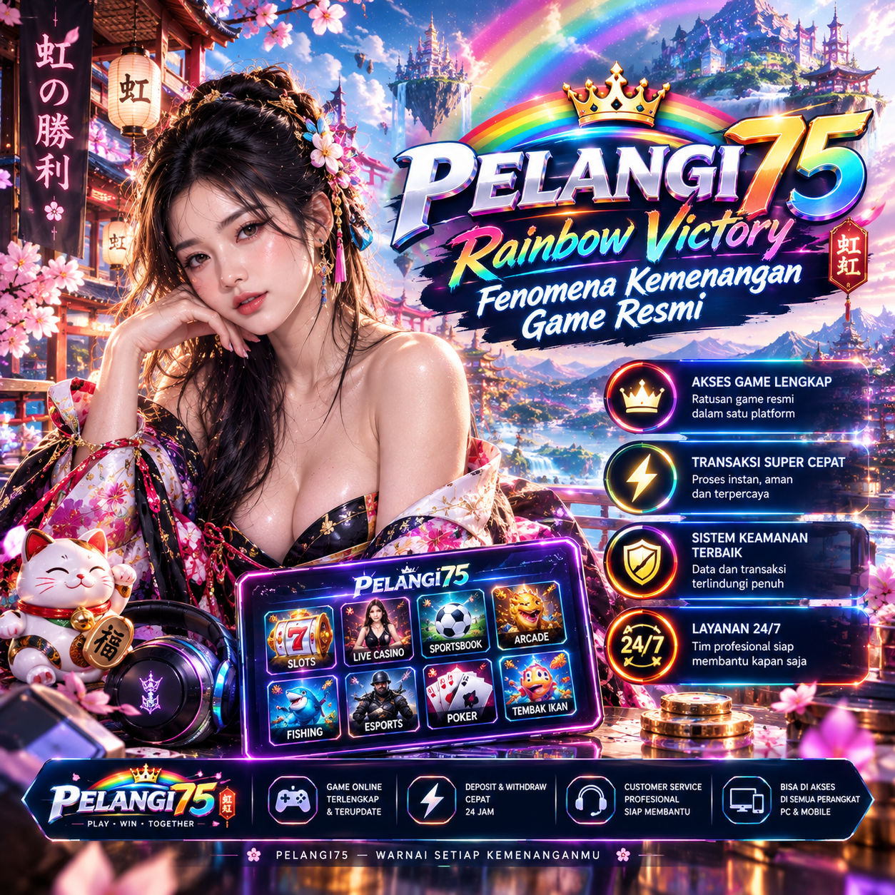 PELANGI75 虹 Rainbow Victory Fenomena Kemenangan Game Resmi