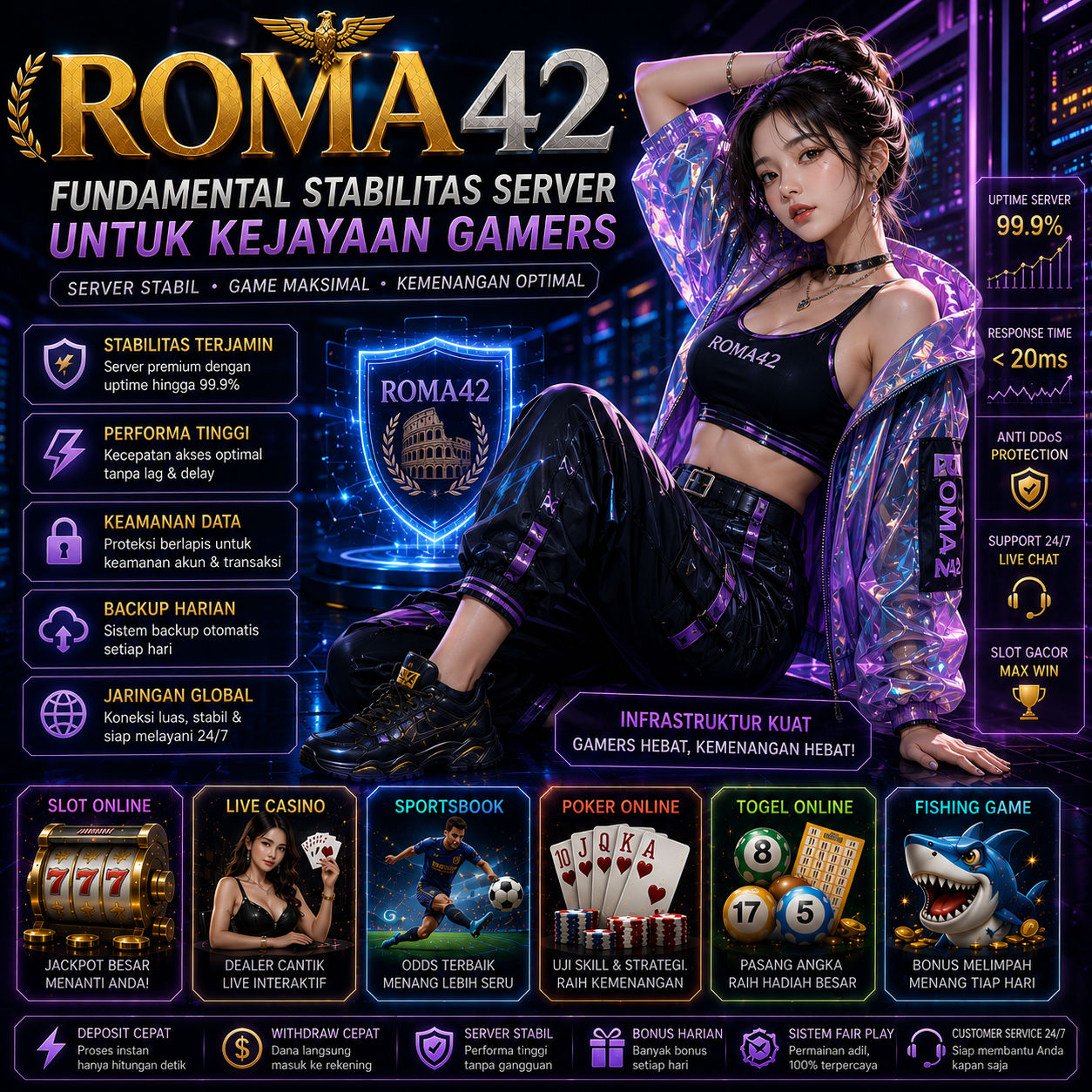 ROMA42 : Fundamental Stabilitas Server Untuk Kejayaan Gamers