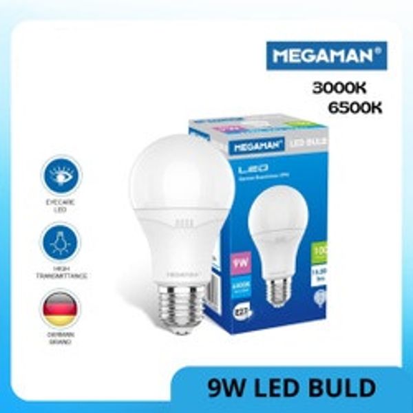 MEGAMAN 9 WATT 6500K 170~240V (1 PACK ISI 4 PCS) - Hiro Electronics