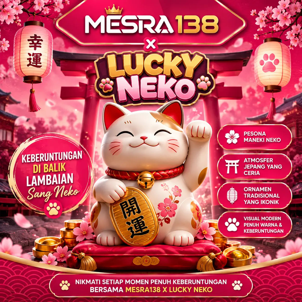 MESRA138 x Lucky Neko | Keberuntungan di Balik Lambaian Sang Neko
