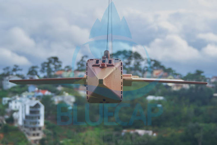 BlueCapBird Fast orange magnetometer housing in front view