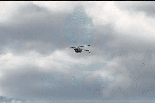 BlueCapHeli® shown in controlled low-altitude flight