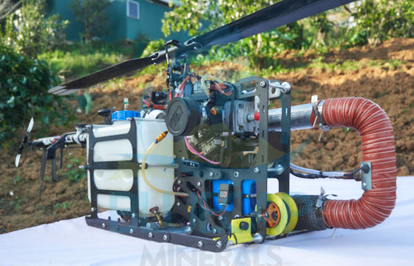 BlueCapHeli® airborne magnetic survey platform in field operations