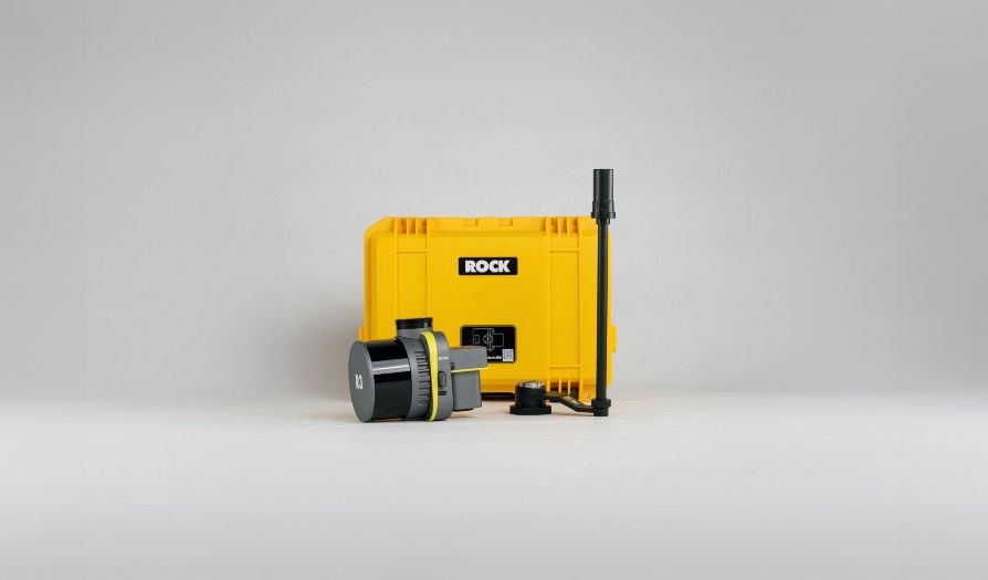 Official product photograph of the ROCK R3 drone LiDAR package
