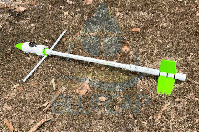 BlueCapBird airborne magnetometer payload following terrain