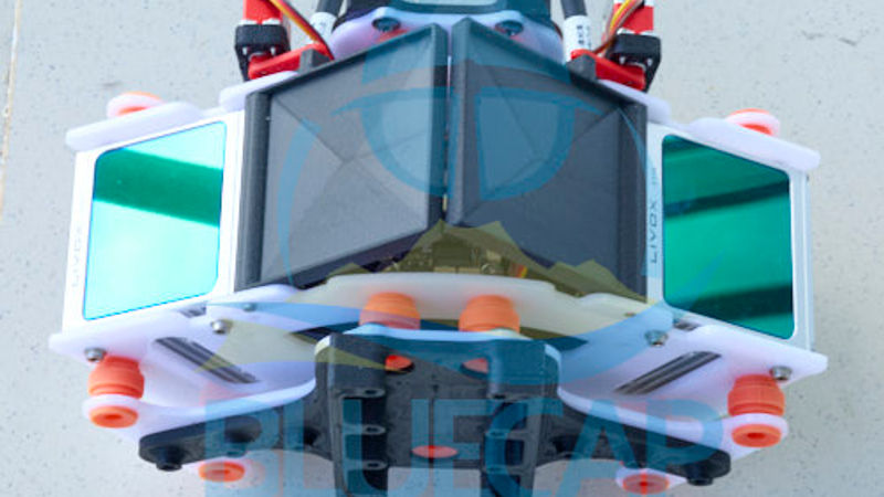 BlueCapLidar® R6F payload with dual scanner optics and vibration dampers