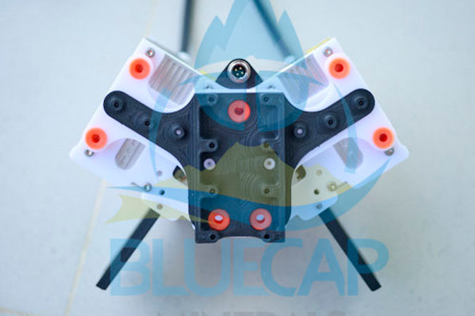 BlueCapLidar R6F dual-scanner drone LiDAR payload underside showing landing structure and sensor mounts